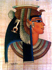Cleopatra papyrus painting