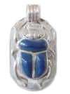 Blue silver Egyptian scarab pendant